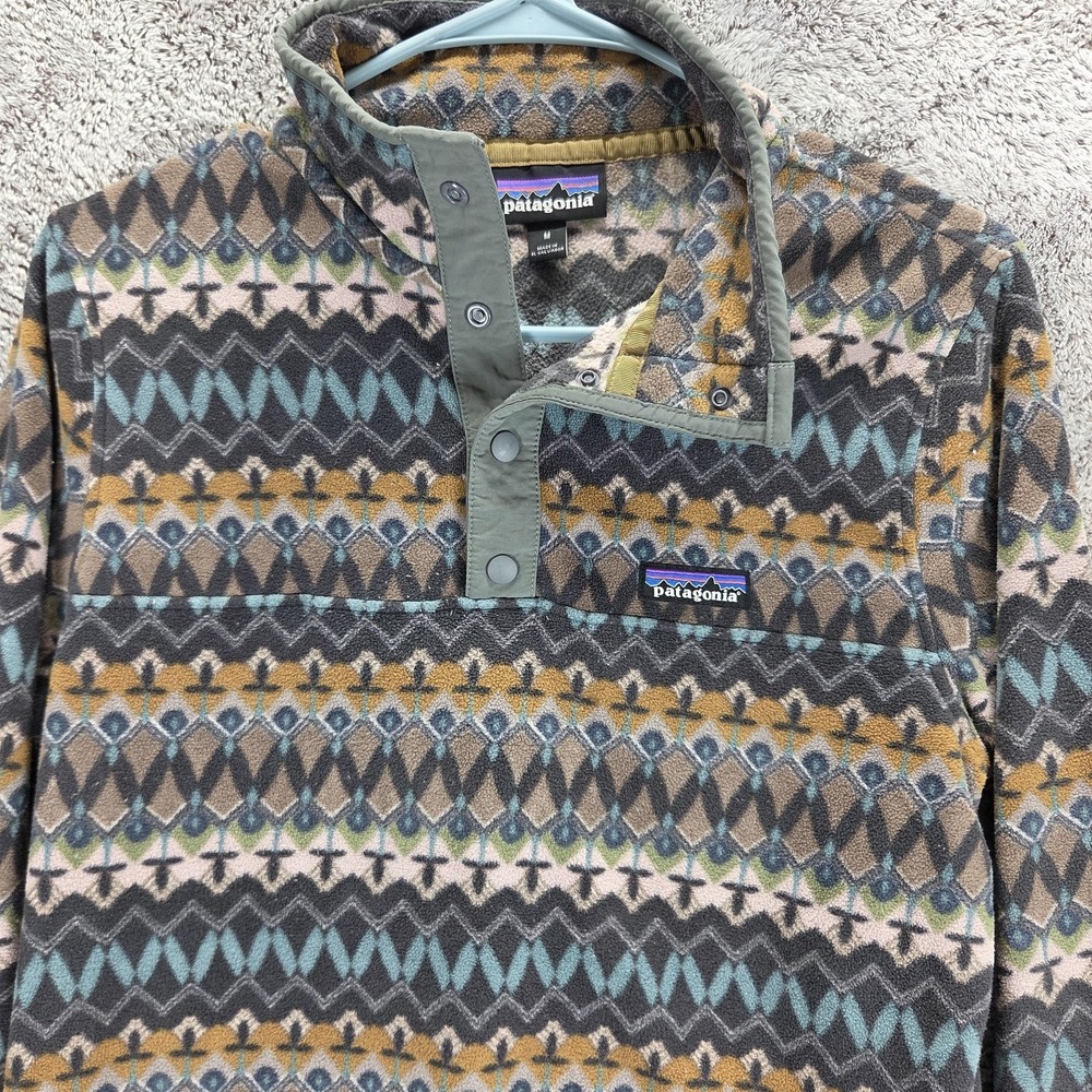 Patagonia Jacket Womens Medium Micro D 1/2 Zip Fleece Pullover Snap Button - Picture 7 of 9